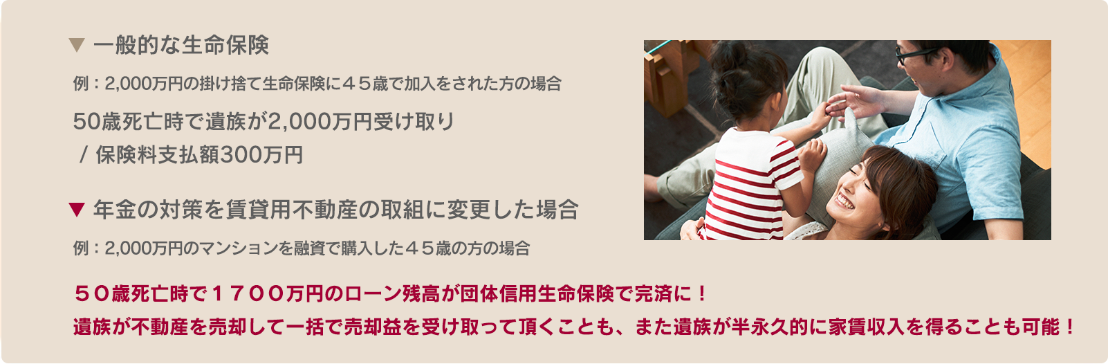 生命保険の代りとして